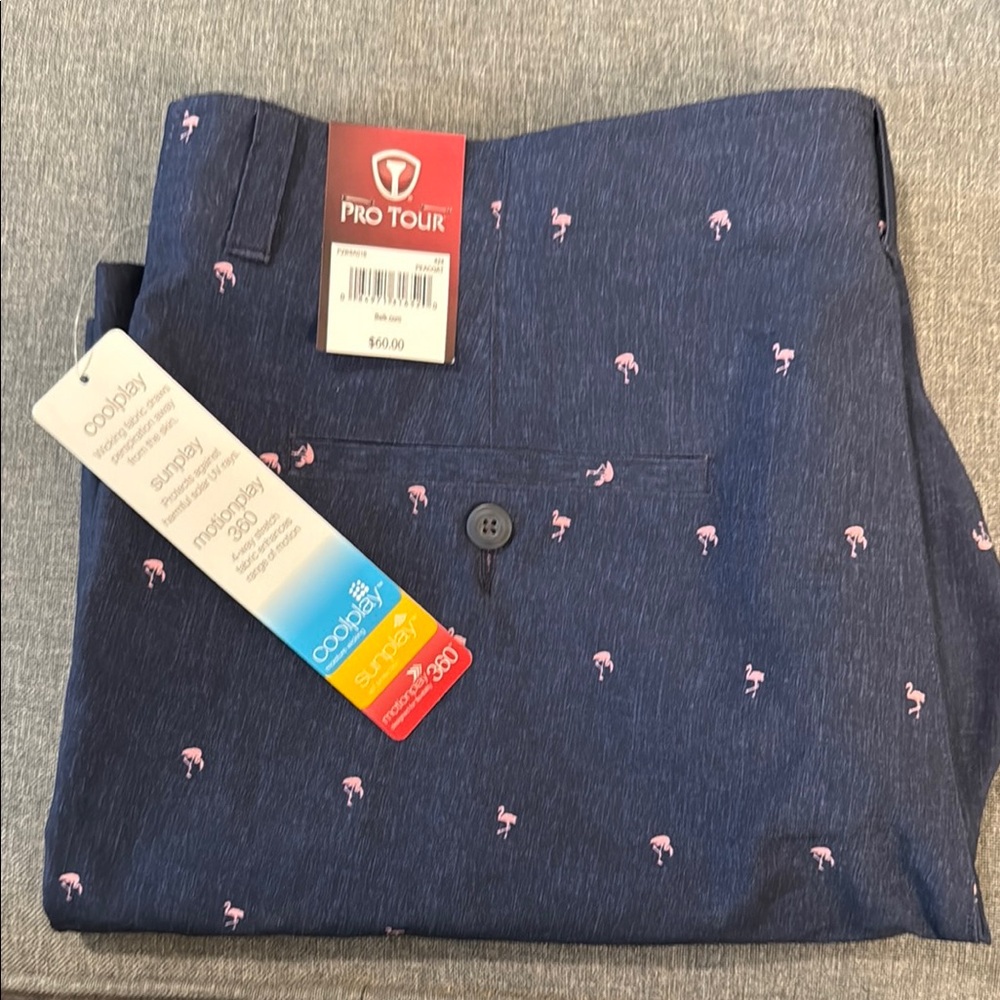 Pro Tour Flamingo Golf Shorts – Men’s Size 36 – NWT